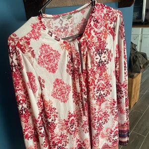 Red pink and blue loose fabric